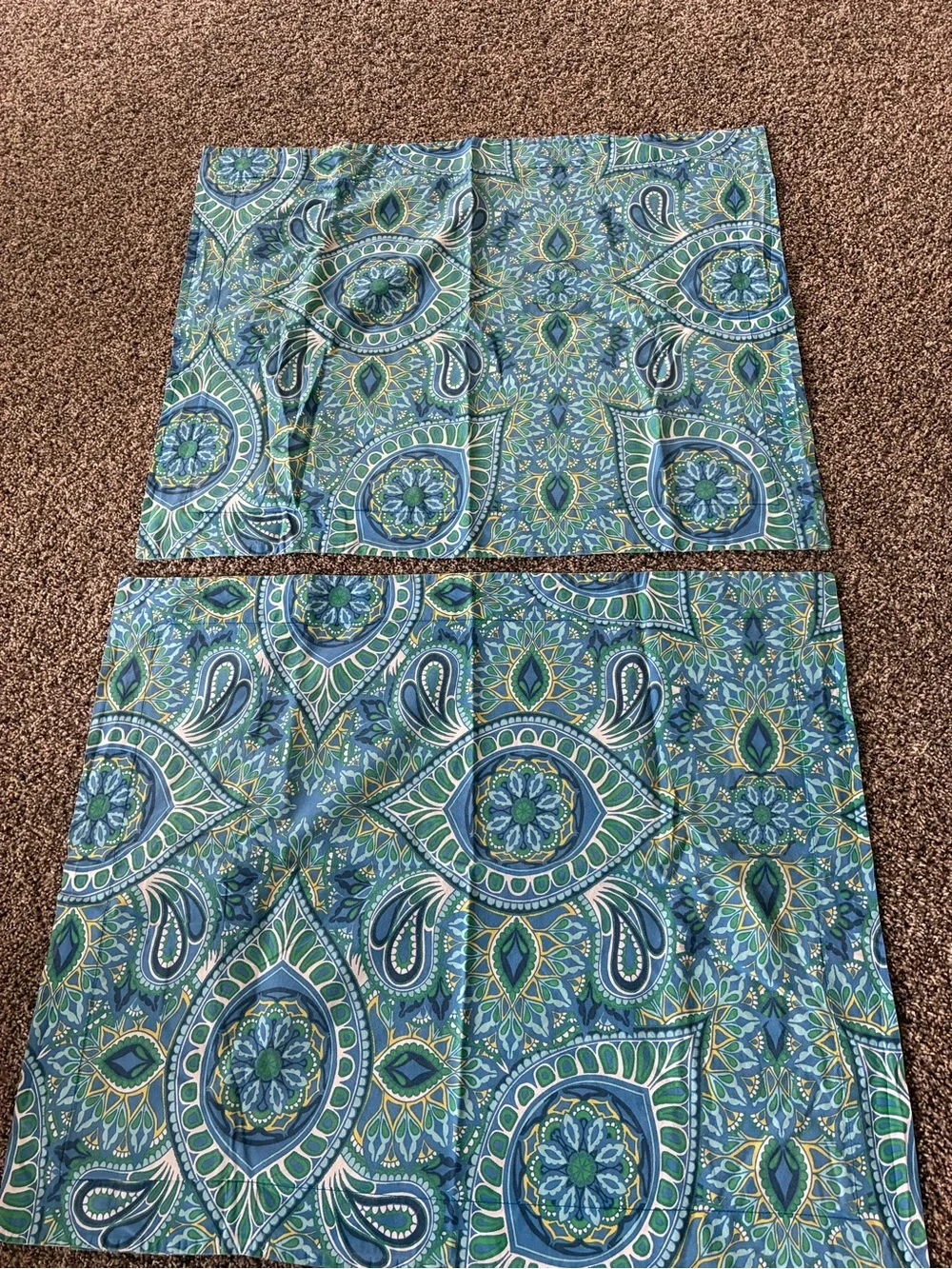 Pottery Barn 3 Piece Queen Duvet Set Martina Blue Boho